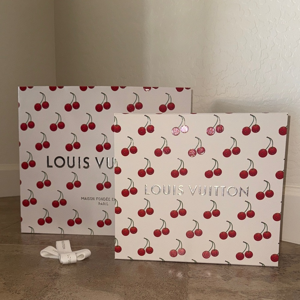 Louis Vuitton Red Cherry Pattern Bags & Box lv